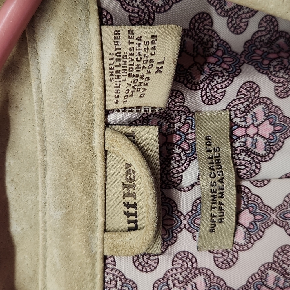 Ruff Hewn Beige Leather Jacket - Picture 5 of 6